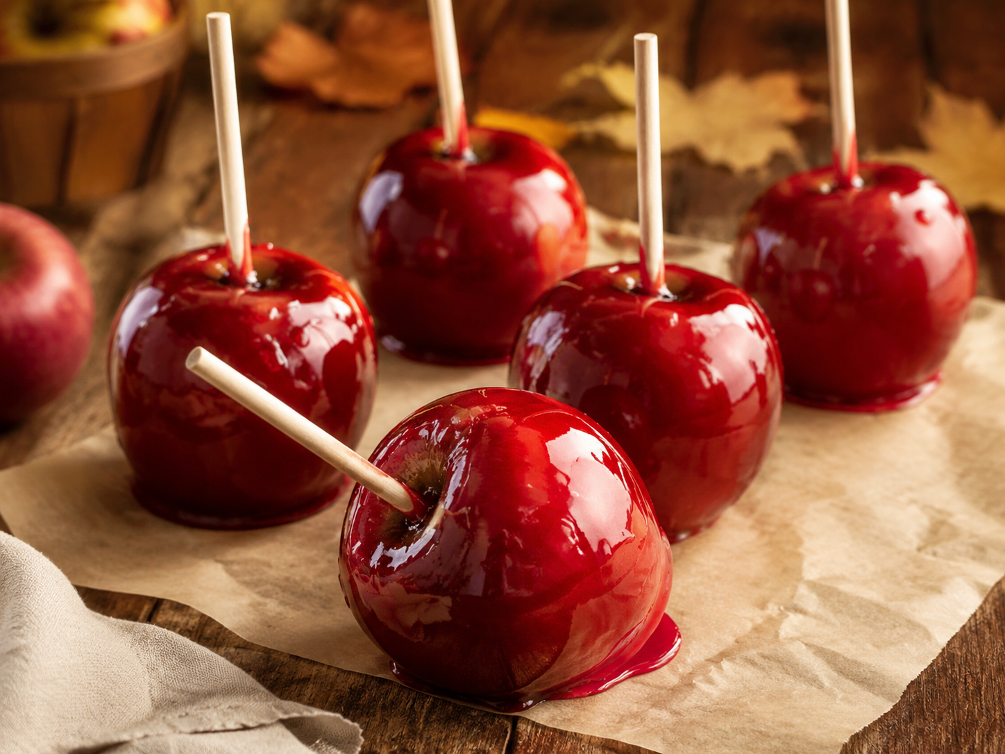 Classic Candy Apples prepared with garden-fresh apples