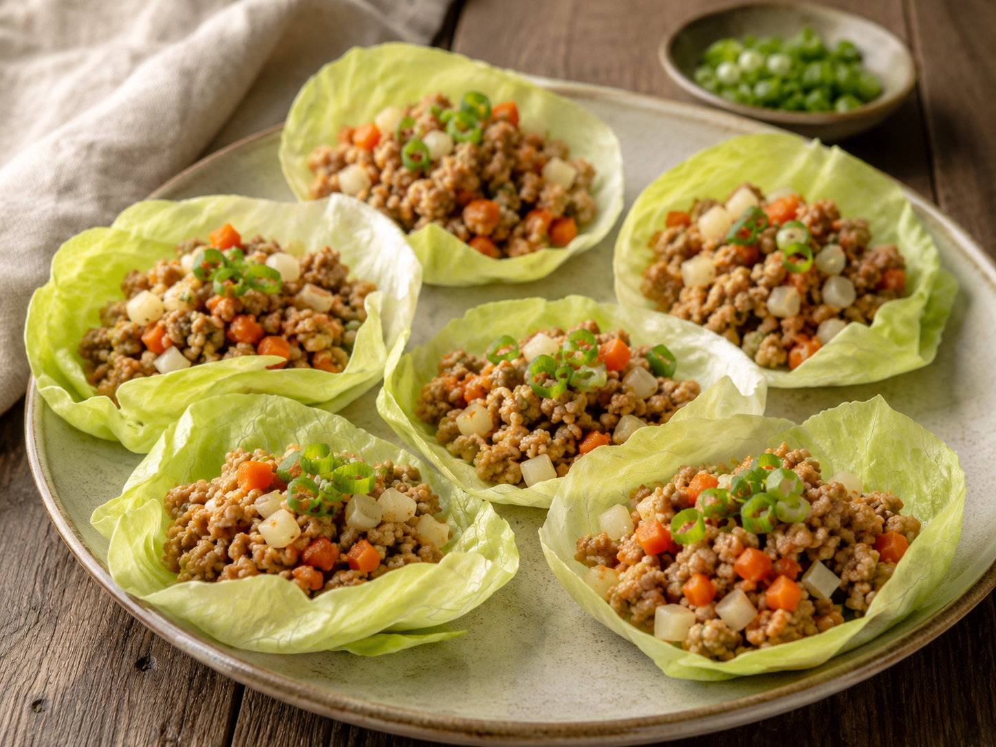Lettuce Wraps with Chicken and Vegetables prepared with garden-fresh lettuce