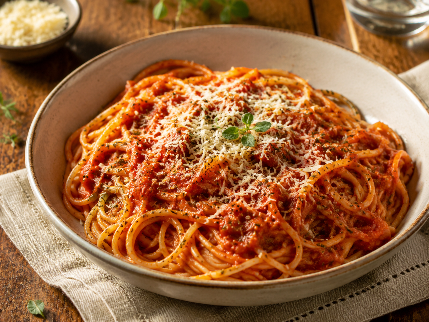 Oregano Tomato Pasta Sauce prepared with garden-fresh oregano
