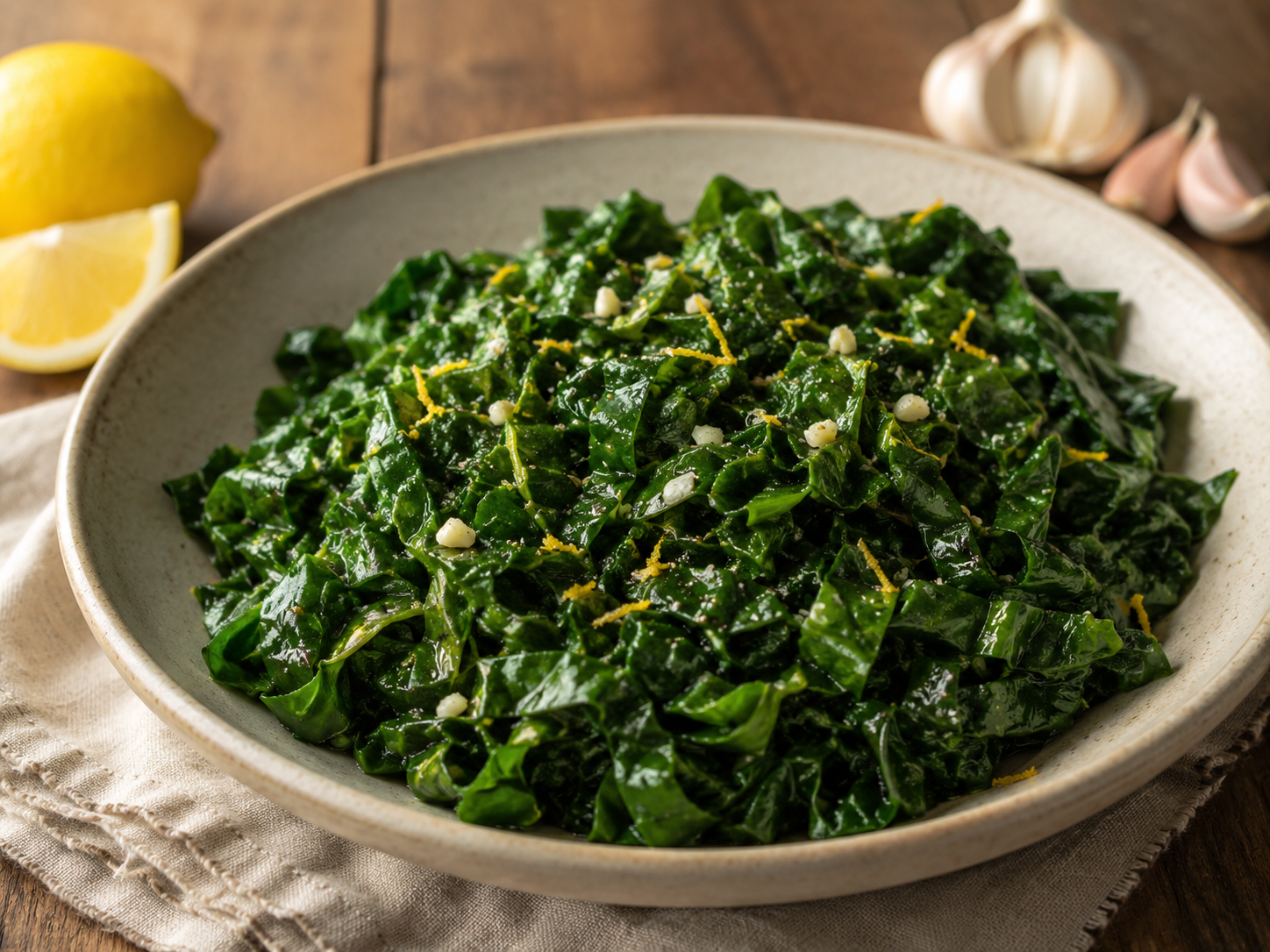 Sautéed Swiss Chard with Garlic and Lemon prepared with garden-fresh swiss chard